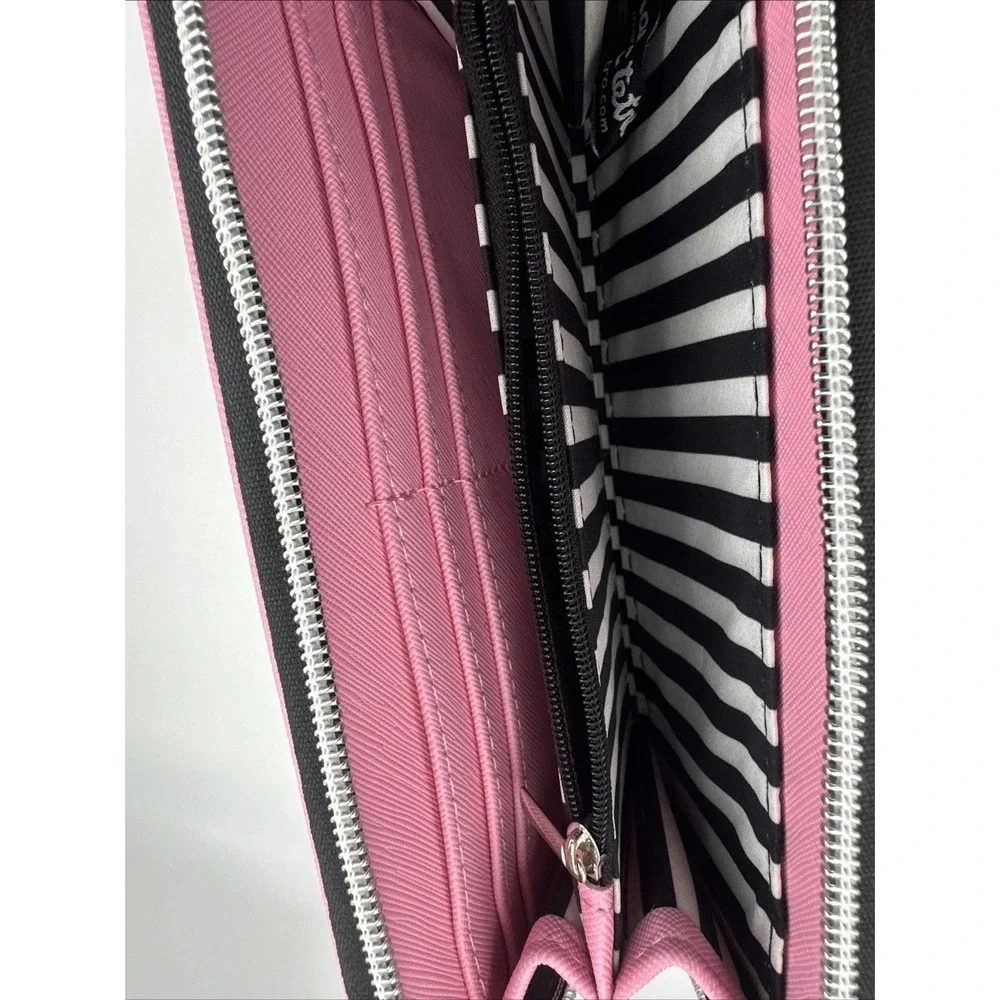 Marc Tetro Yorkie Dog Pink Zip Around Wallet With Gift Box NWT